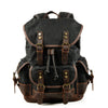 Canvas & Leather Travel Backpack – Waterproof, Large Capacity for School, Work & Hiking