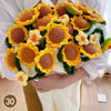Hand Knitted Rose Bouquet Throw Blanket