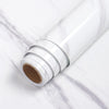 Roll of white marble contact paper for kitchen and furniture