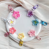 Colorful Flower Resin Keychain with Zinc Alloy Clip