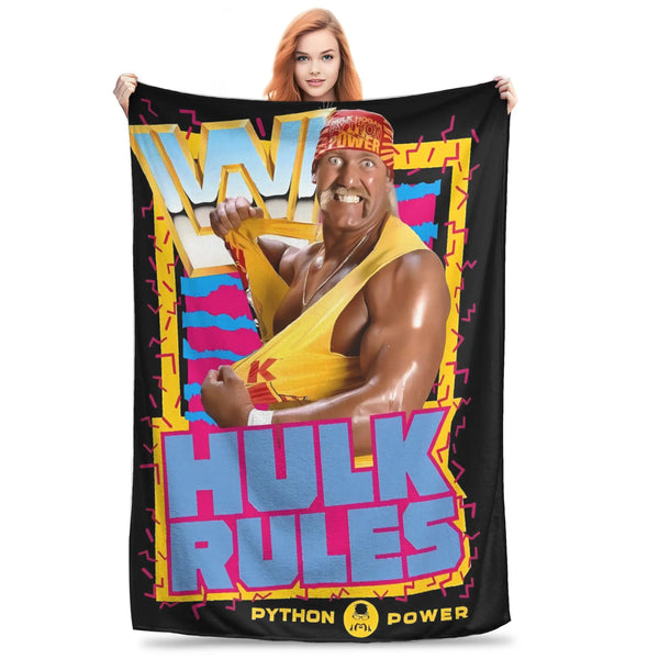 Hulk Hogan Themed Plush Flannel Blanket