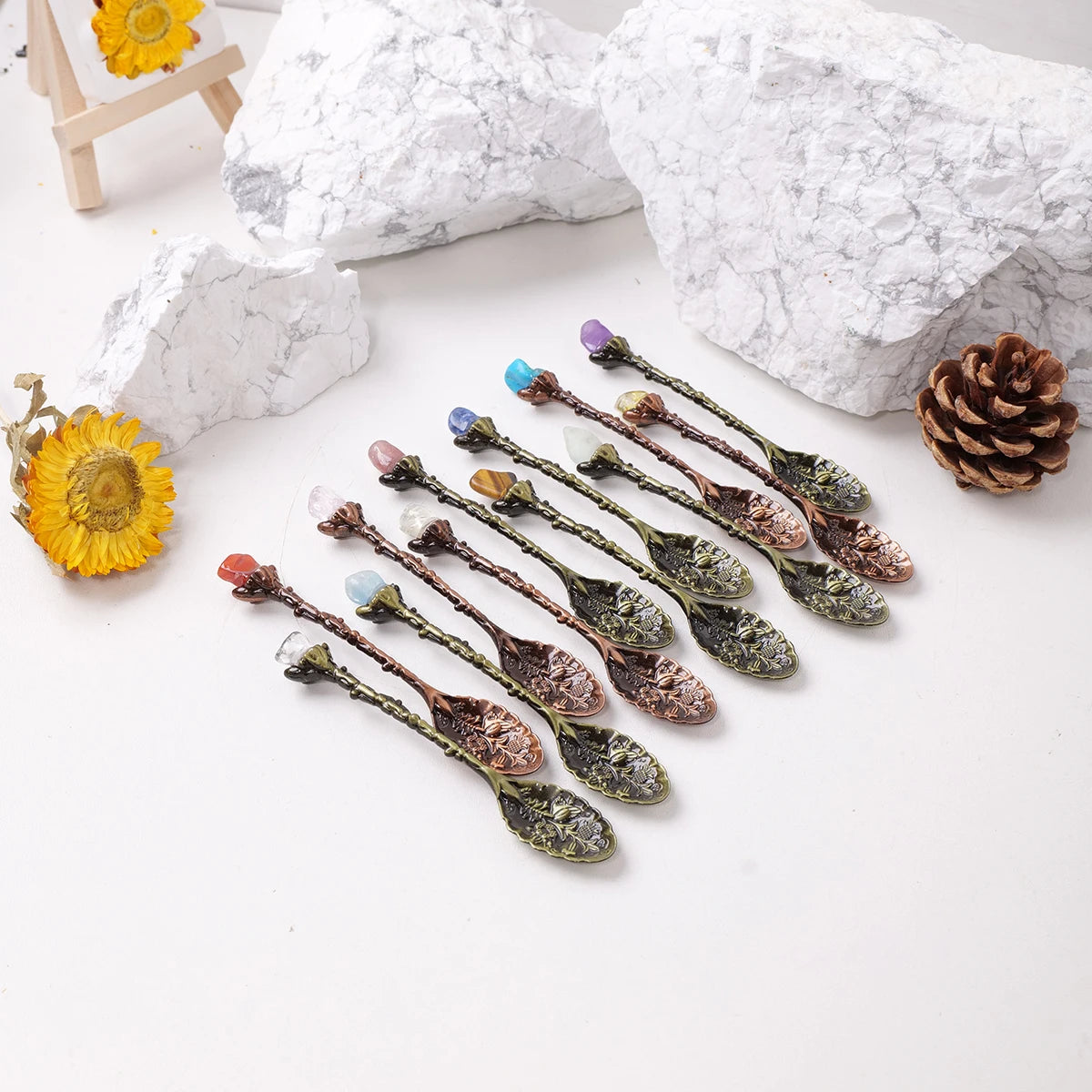 Natural Crystal Raw Stone Spoon for Meditation and Energy Work