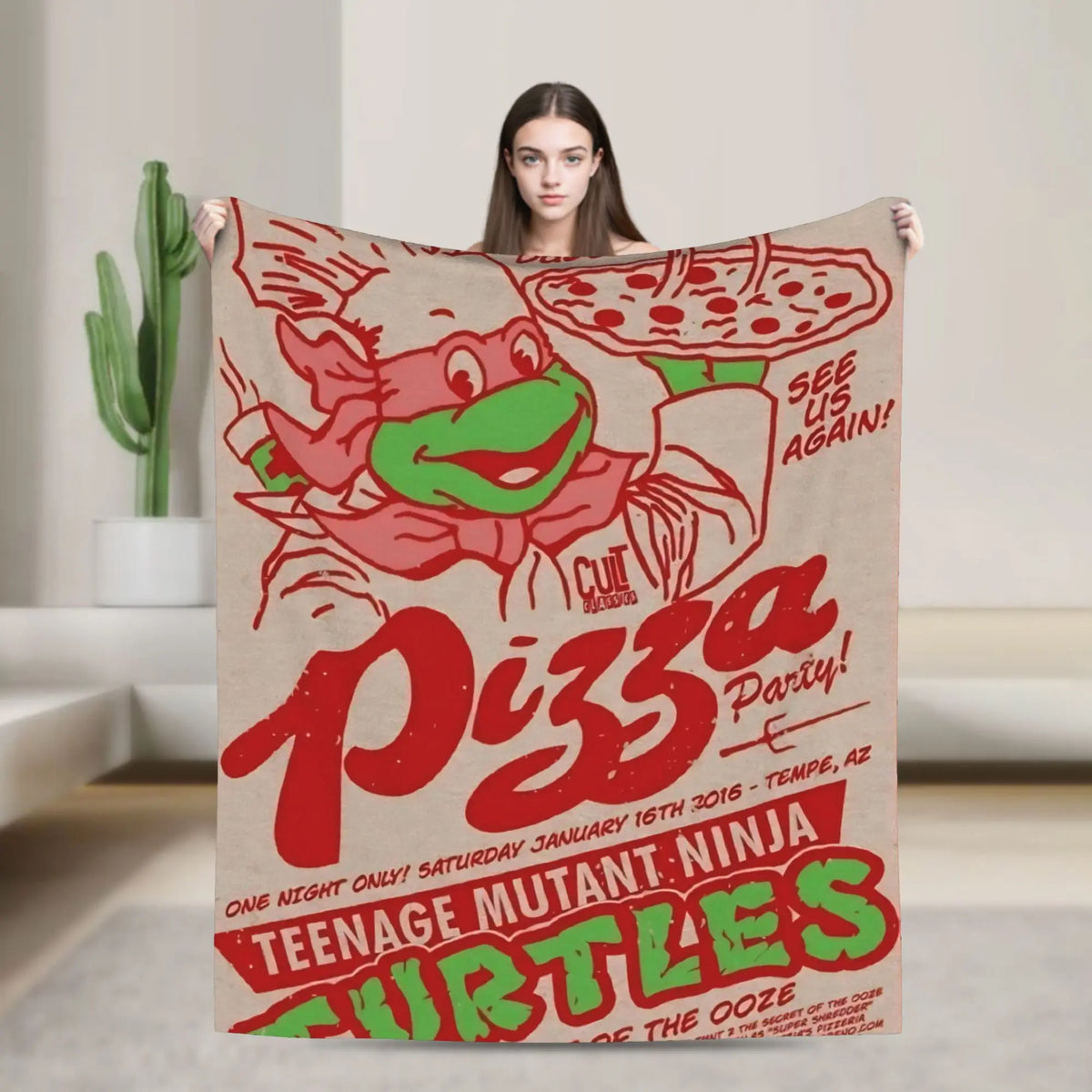 TMNT Graphic Flannel Throw Blanket