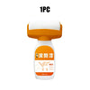 A white bottle of antibacterial wall repair paint with an orange cap and a white roller brush attached.