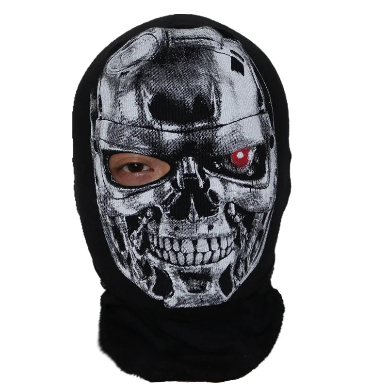 Cotton Balaclava Face Mask with Skull Design