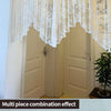 White Sheer Lace Curtain Valance with Floral Jacquard Pattern