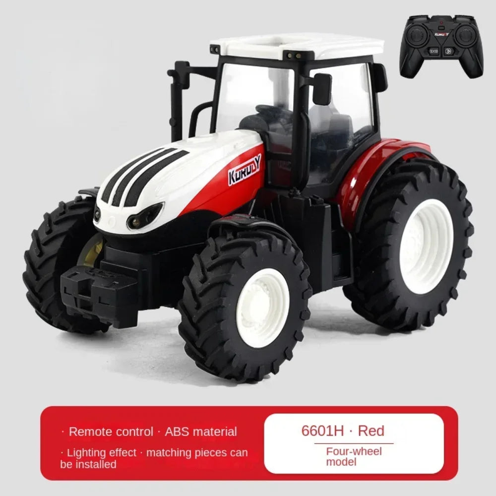 Remote-Controlled Farm Tractor Toy with Realistic Engineering Details