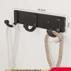 Black wall hooks with adhesive backing and a loop for hanging clothes