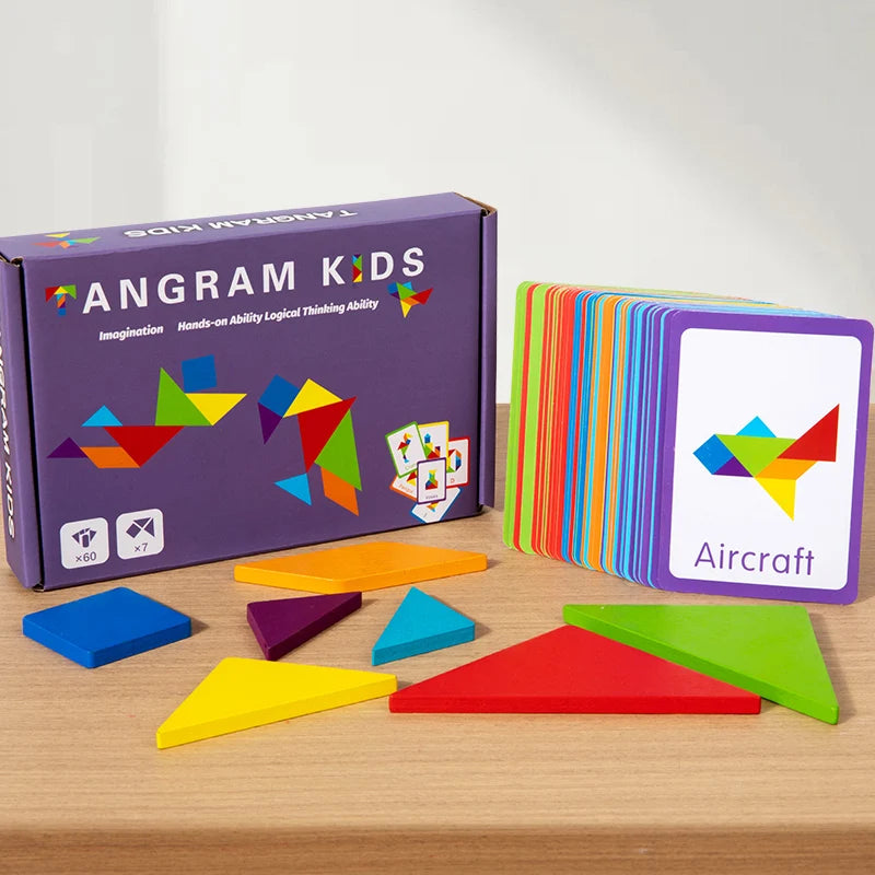 Wooden Tangram Puzzle Set for Kids – Montessori Learning Toy