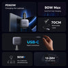 145W USB-C & USB-A Car Charger with Retractable Cable
