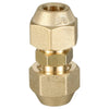A brass copper pipe extension fitting with a flare nut and hexagonal body.