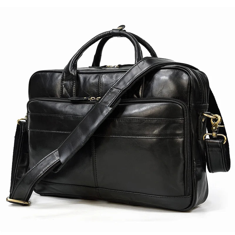 Vintage Genuine Leather Executive Laptop Briefcase
