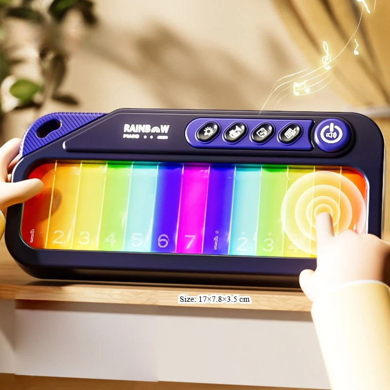 Glowing Rainbow Piano Keyboard Toy with 13 Melodies