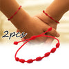 Hand-Woven Red Friendship Bracelet Set