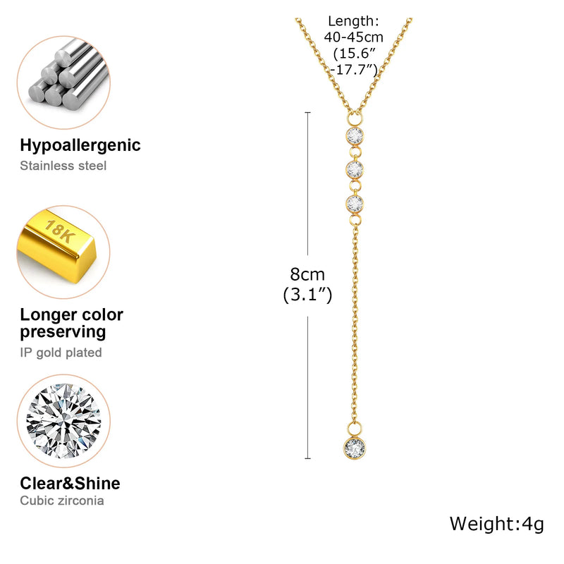 Y-Lariat Layered Gold Necklace