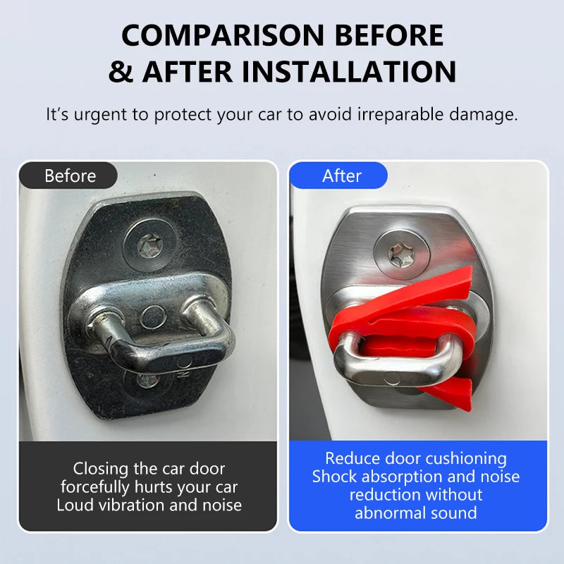 Silicone Car Door Lock Protection Pads (Set of 4)