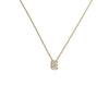 Initial Letter Pendant Necklace with Cubic Zirconia
