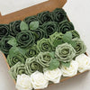 Set de Rosas Artificiales con Degradado Verde Bosque