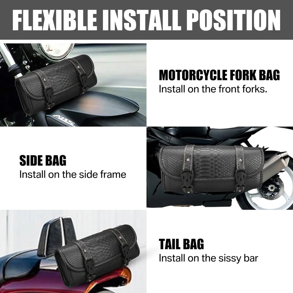 Motorcycle PU Leather Utility Saddlebag