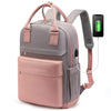 Women's Nylon Waterproof Casual Backpack with USB Port, Fits 15.6 Inch Laptop