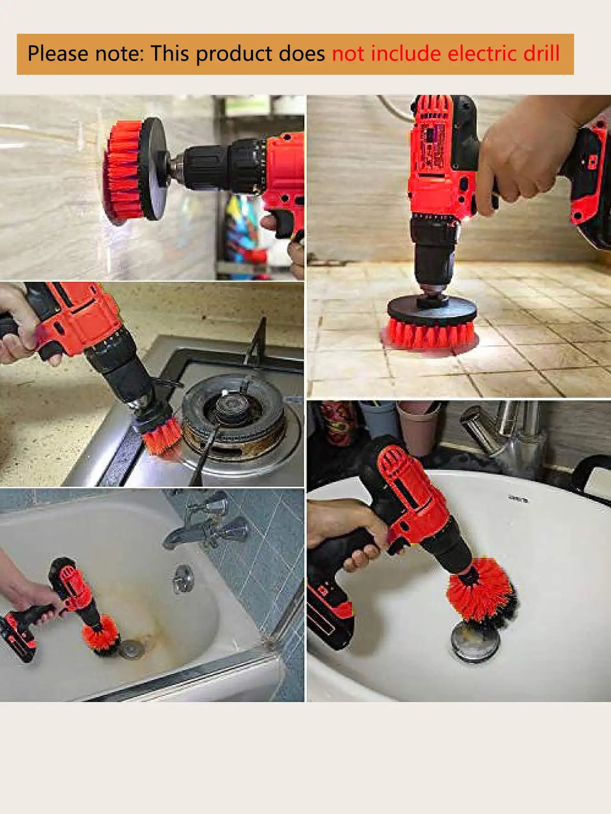 Rotary Drill Brush Cleaning Kit for Deep Scrubbing
