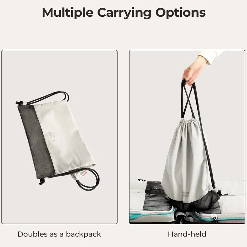 Compression Packing Cubes Set with Expandable Travel Organizers