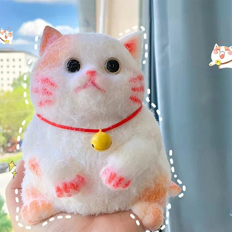 Squishy Flocking Cat Fidget Toy – Extra Large Stress Relief for Kids & Adults