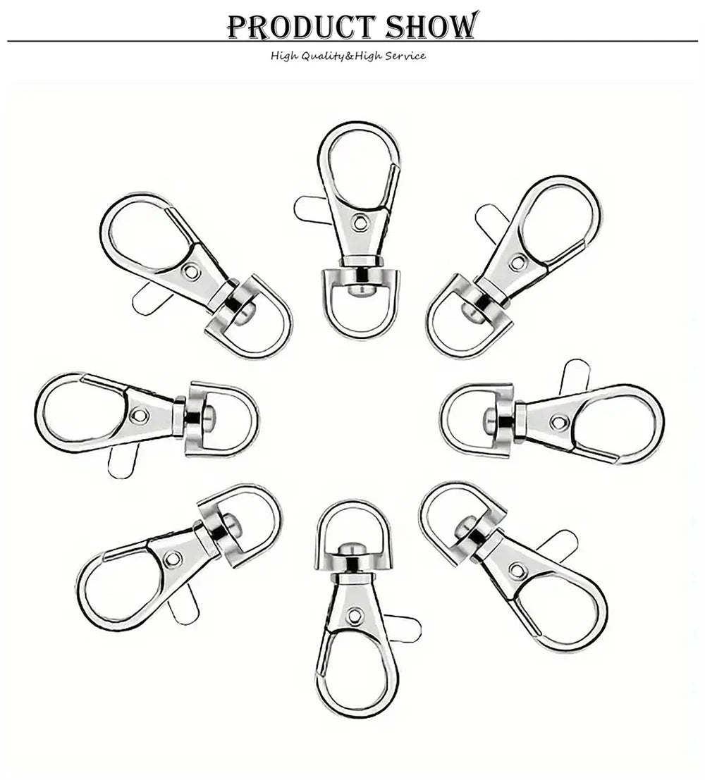 Silver Swivel Snap Hooks with Key Rings (20-Pack)