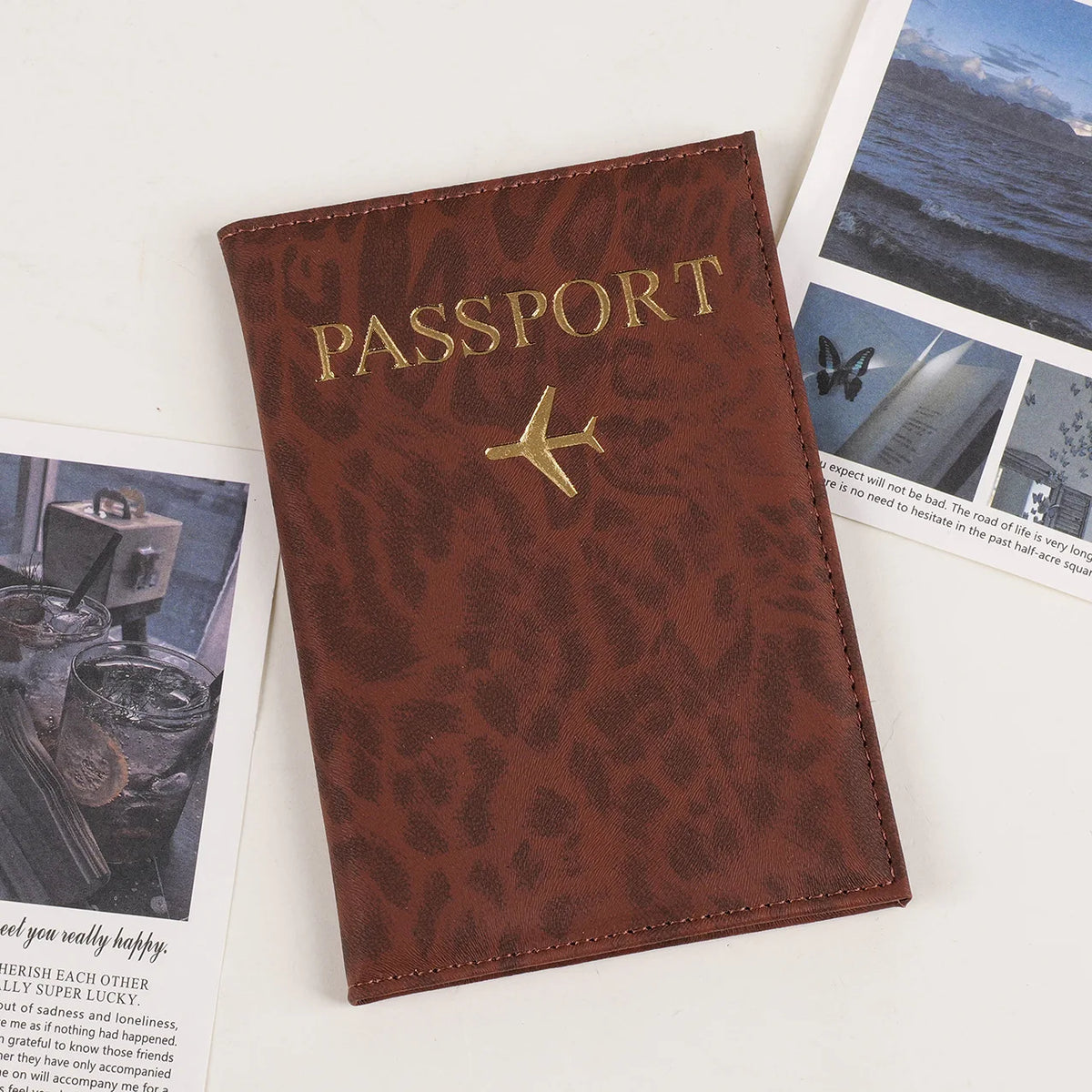 Leopard Print Passport Holder with Card Slots