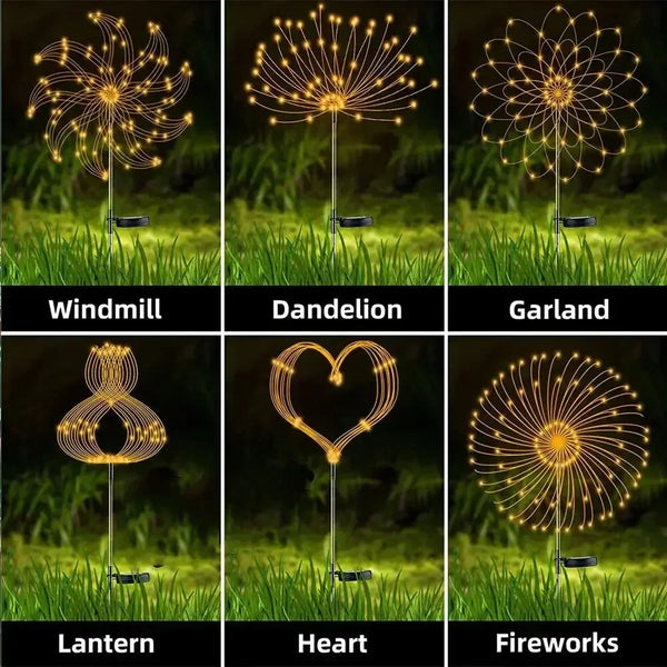 Solarbetriebene Feuerwerk-Gartenlichter