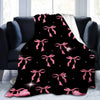 Chic Bow Print Flannel Throw Blanket