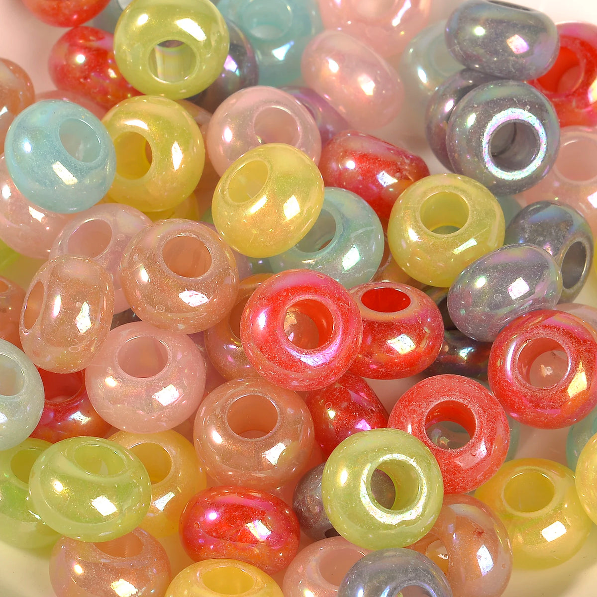 Mixed Rainbow Resin Spacer Beads for Jewelry Making