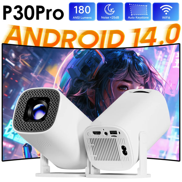 Android Mini Projector with Wi‑Fi 6 & Bluetooth 5.0 — 720p Native, 4K Content Support, Portable Home Theater