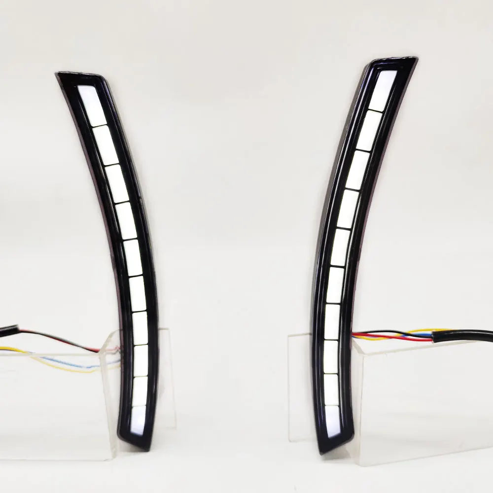Pair of LED daytime running lights for a Honda CR-V with dynamic turn signal.