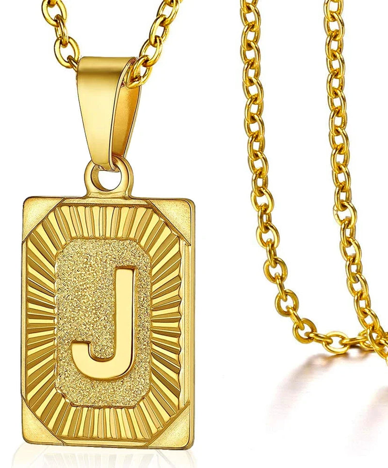 Initial Pendant Necklace in Stainless Steel