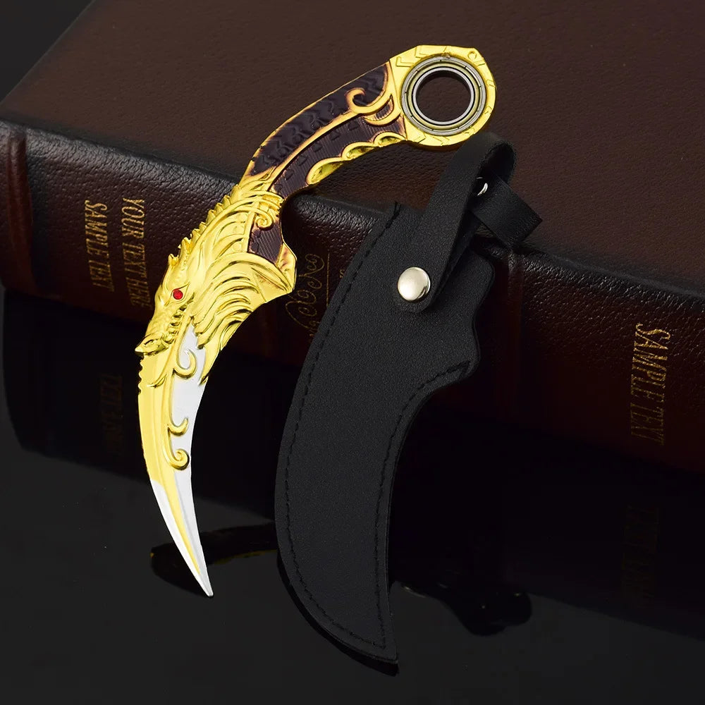 Blue Dragon Claw Folding Knife Model - 18cm Collectible Tactical Karambit