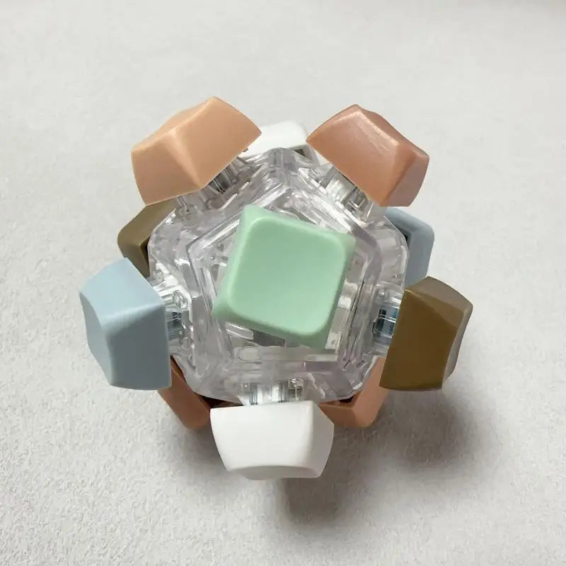 LED Fidget Keychain with 12 Click Buttons