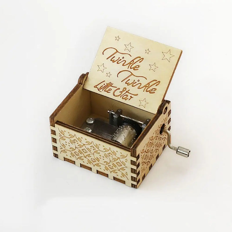 Hand-Cranked Wooden Music Box