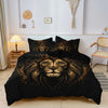 Lion & Crown Print 3-Piece Duvet Cover Set