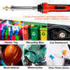 A hand tool with a metal tip and orange handle used for temperature adjustment in various scenarios.