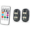 A set of multi-color car interior ambient lighting systems with various modes and light configurations.