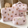 Striped Bear Large-Capacity Makeup Bag