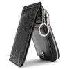 Embossed Zip Coin Purse with Key Ring and Card Slots