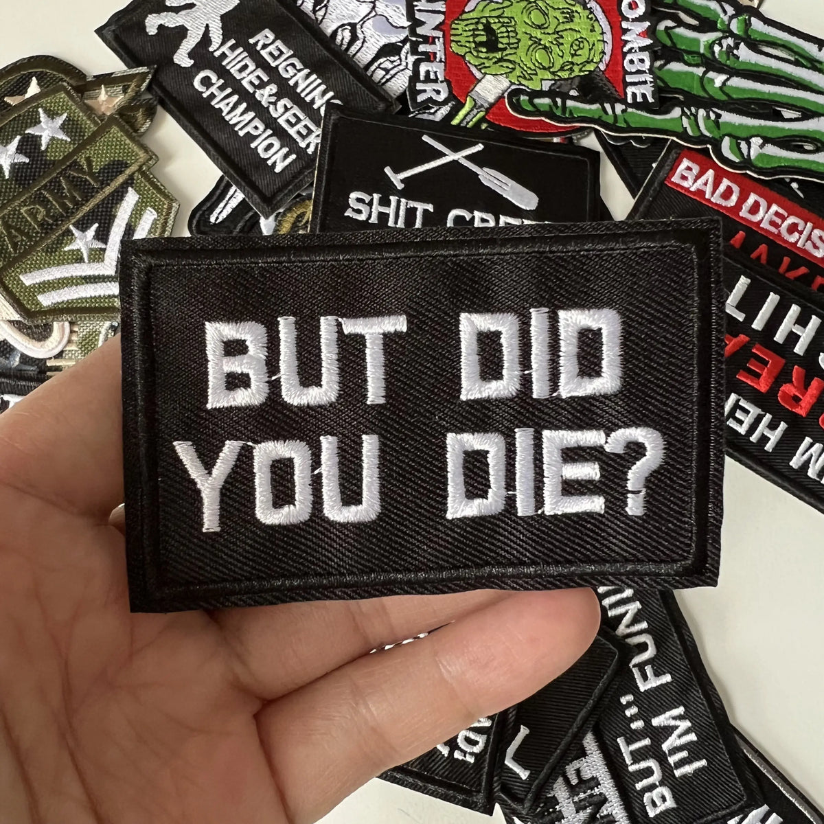 Tactical Military Iron-On Patch with Slogan – Embroidered Badge for DIY Clothing