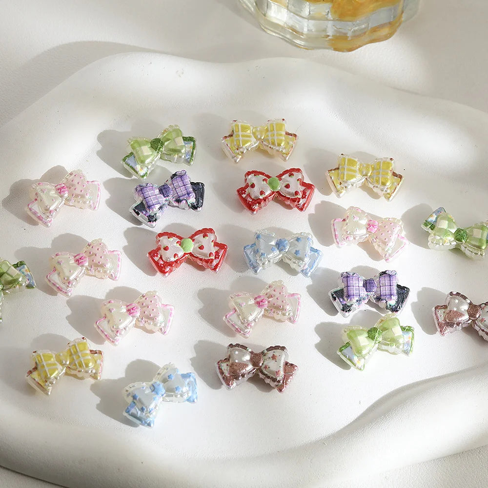 Acrylic Bow-Shaped Craft Beads for Jewelry Making (100-Pack)