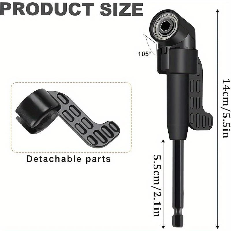 Right-Angle Drill Bit Adapter Set with Universal Sockets