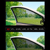 Comparison of two car window tint films showing different visibility and infrared rejection rates.