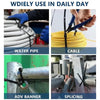 Image showing nylon self-locking cable ties used in various applications like water pipe, cable bundling, banner attachment, 