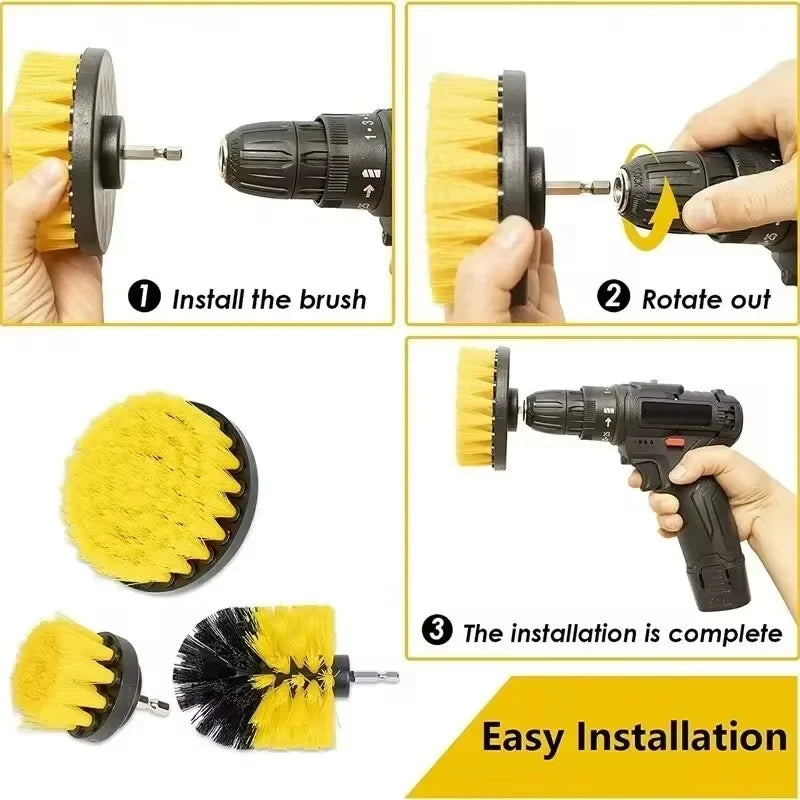 Drill Brush Attachment Set (3-Piece)