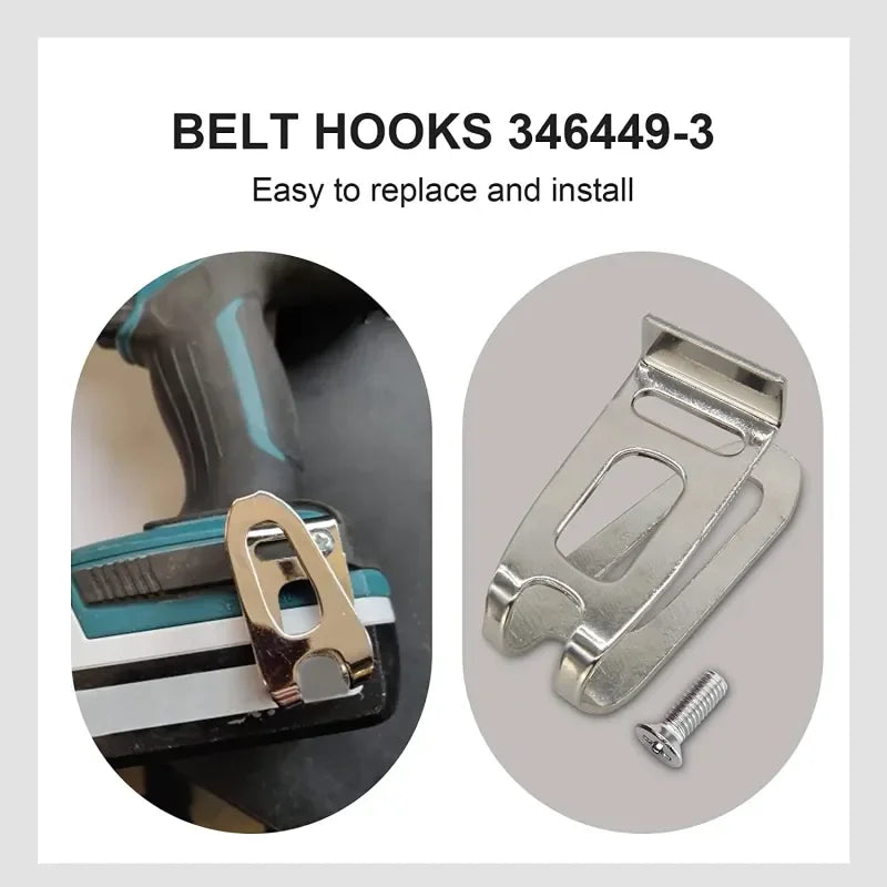 Belt hooks used to replace and install a belt clip hook bit holder for cordless drills